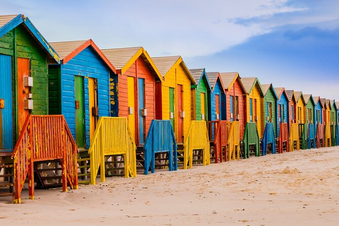 Cape of Good Hope, Table Mountain & Penguins Private Tour from Cape Town - St James Beach ends the sightseeing on a colorful note