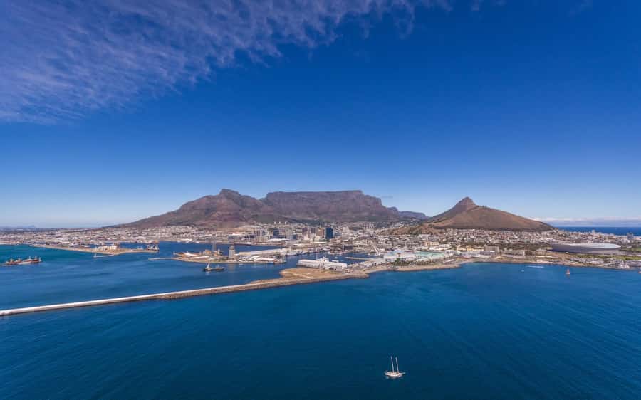 Cape Town: 2 Oceans Helicopter Flight with Boat Tour Ticket - Cape Town Stadium and the Atlantic shoreline