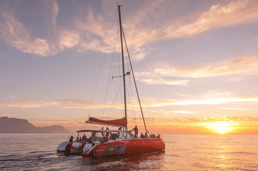 Cape Town: Catamaran Champagne Sunset Cruise - Crew service and the relaxed mood onboard