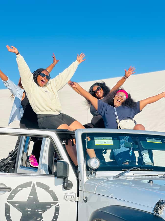 Cape Town Desert Thrills: Dune Jeep Venture - The base camp, drinks, and sandboarding stop