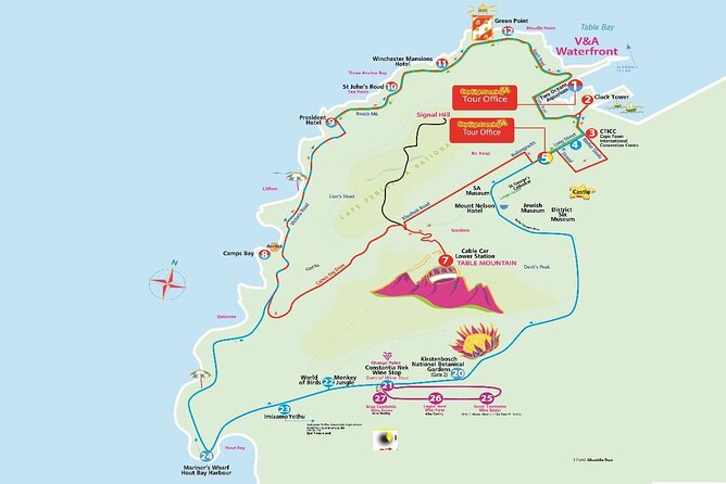 Cape Town Hop-On Hop-Off City Tour with Optional Cruise - The city route from the aquarium to Table Mountain