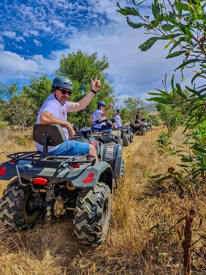 CAPE TOWN: OSTRICH RANCH QUAD BIKE RIDE & OSTRICH TOUR - Meeting the ostriches after the ride