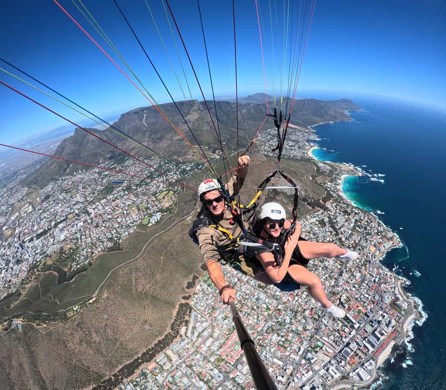 Cape Town: Tandem Paragliding with views of Table Mountain - The takeoff: a few quick steps, then open air