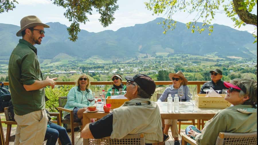 Franschhoek: An enchanting storytelling walk to 3 wine farms - Meeting the guide in central Franschhoek