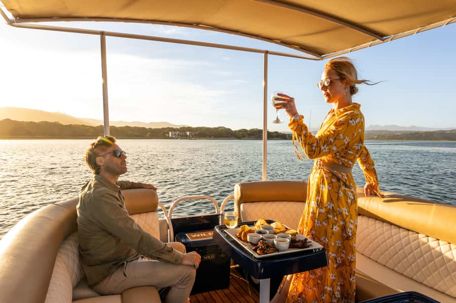 Knysna Lagoon: Pontoon Sunset Cruise - Thesen Island canals before the open lagoon