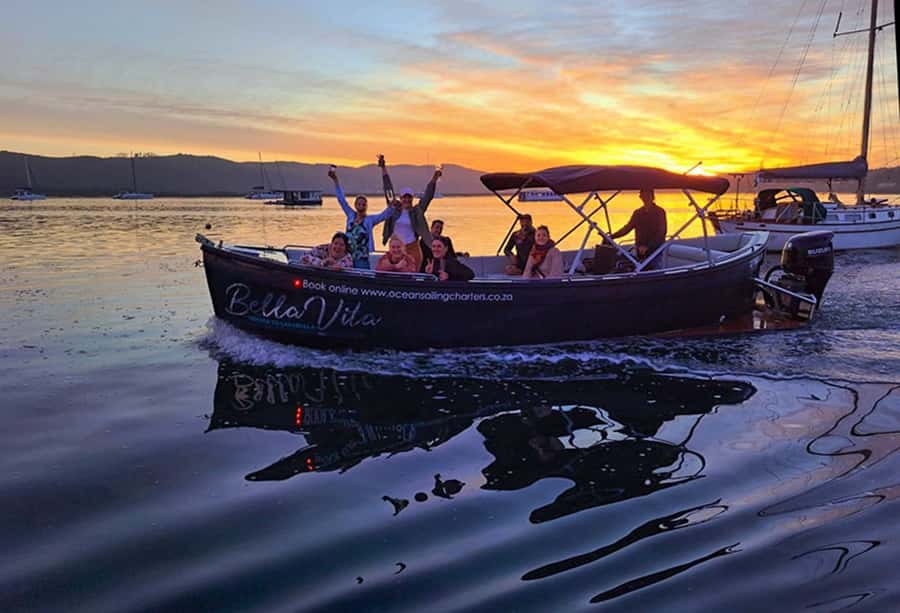 Knysna: Private Sunset Cruise on Knysna Lagoon - Crossing the lagoon as the light changes