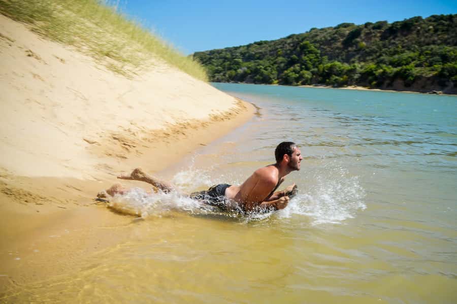 Port Elizabeth: Sandboarding with Short Boat Trip - Learning to sandboard without pressure