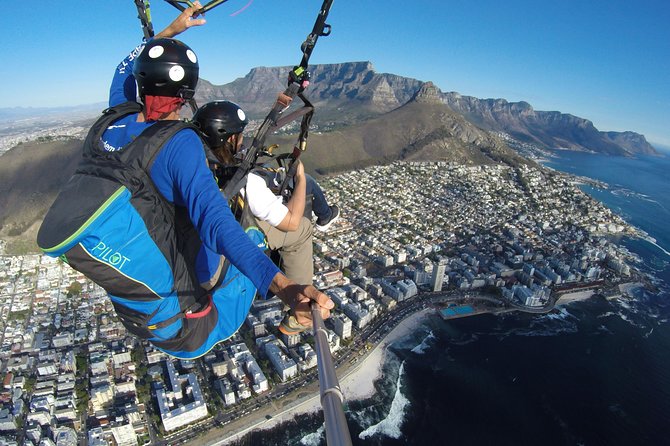 Tandem Paragliding in Cape Town - Leaving Signal Hill Above Cape Town